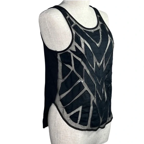 Free People Women’s Black Etheral Daze Ginger Hi Low Cutaway Tank Top XSmall - Picture 4 of 7